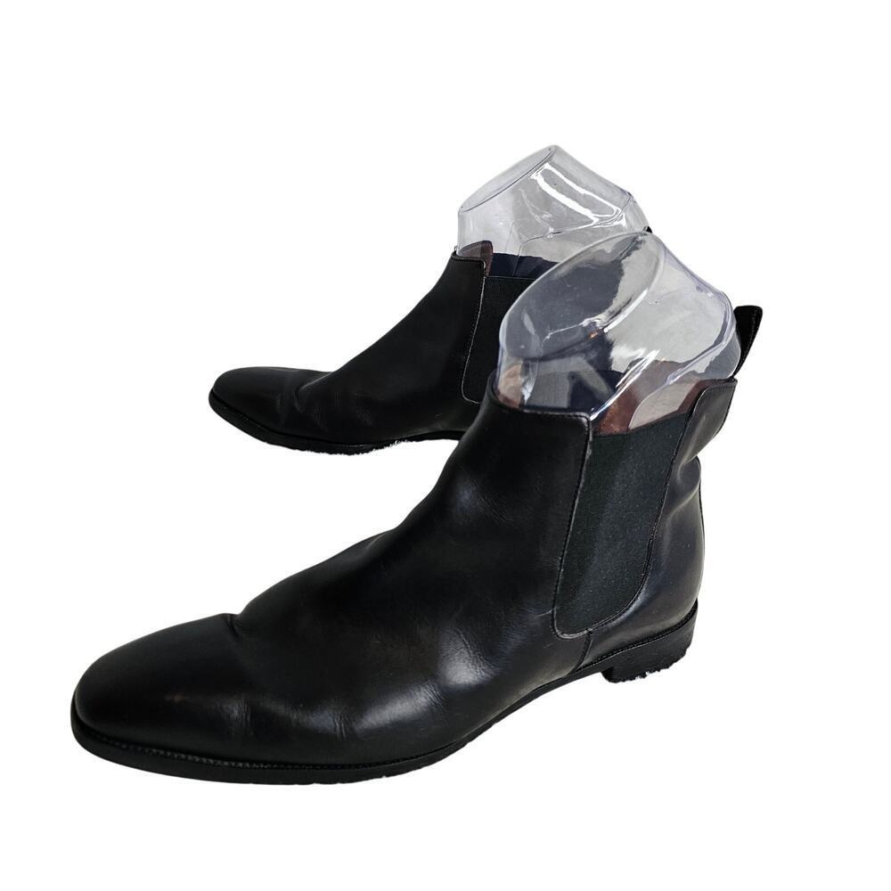 Ralph Lauren Purple Label Sz9B Collection Black Leather Slipon ChelseaBootsFlat